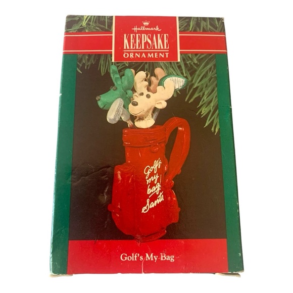 NIB VTG Hallmark Golf's My Bag Christmas Ornament 1990 Golf Clubs - Picture 4 of 6